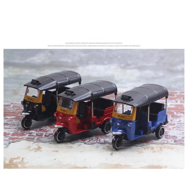ĐỒ CHƠI MÔ HÌNH XE TAXI THÁI LAN (TUKTUK) - XE BA BÁNH BẰNG KIM LOẠI