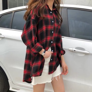 Áo sơ mi kẻ đỏ đen