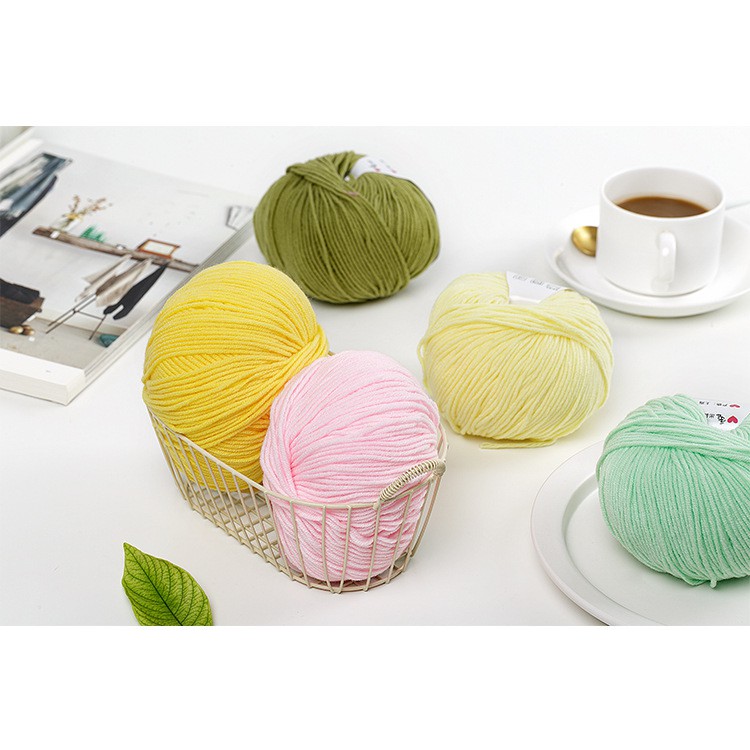 Sợi chỉ đan len 50g làm bằng chất liệu cotton