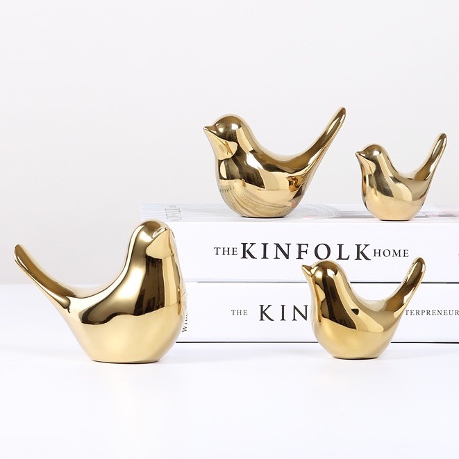 Gia Đình Chim Sứ Ceramic Trang trí Siêu Phẩm để bàn phòng khách Nội Thất sang trọng Hàng cao cấp