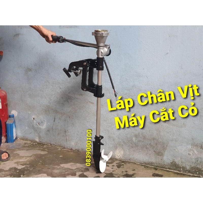 Bộ Chân Vịt Máy Cắt Cỏ chạy thuyền phao .Dàn láp Chân vịt chạy Ghe Xuồng, Dàn Láp Đuôi tôm chân vịt