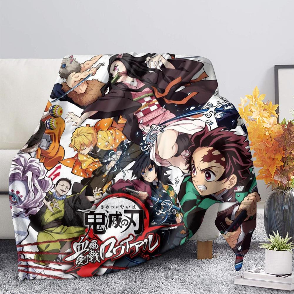 Cloocl Chăn Bông Flannel Hình Nhân Vật Anime Ghost Slayer Thời Trang Và Thoải Mái