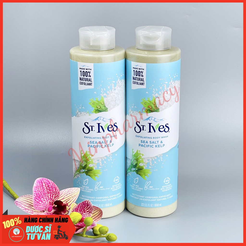 Sữa tắm St.Ives Dưỡng Da Body Wash chiết xuất quả mơ/ muối biển/ cam chanh/ yến mạch - Minpharmacy