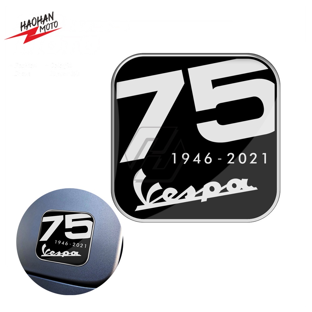 Miếng Dán 3D Bằng Nhựa Resin Trang Trí Xe Vespa GTS Primavera 75th 75 Years Young Anniversary