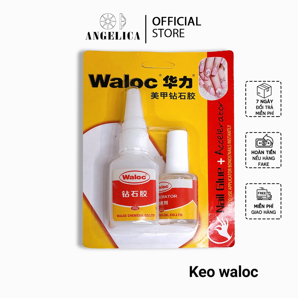 Keo bê tông Waloc siêu đặc gắn móng giả đính đá nail ANGELICA KWL 20g