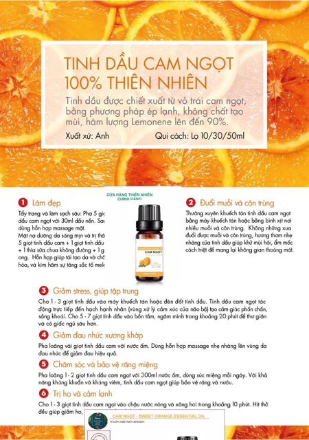 Tinh Dầu Cam Ngọt 10ML - Sweet Orange Essential Oil