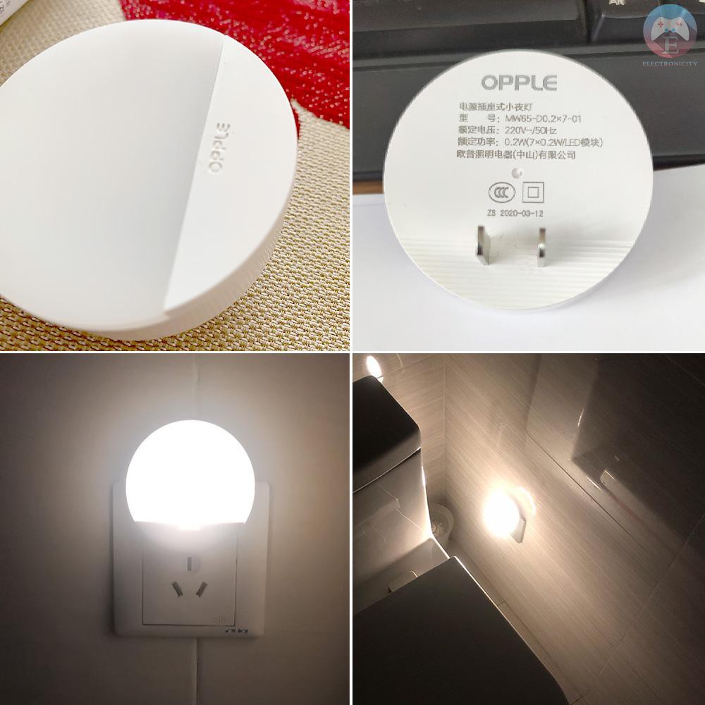 Ê Xiaomi Youpin Opple Plug In Night Light LED Household Lamp Auto Light Sensing Sleep Light No Blue Light 3000K For Bedroom Aisle Corridor Stairs Baby Room 220V 2pcs