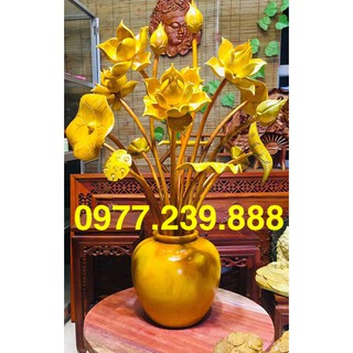 hoa sen bằng gỗ mít 1 bình