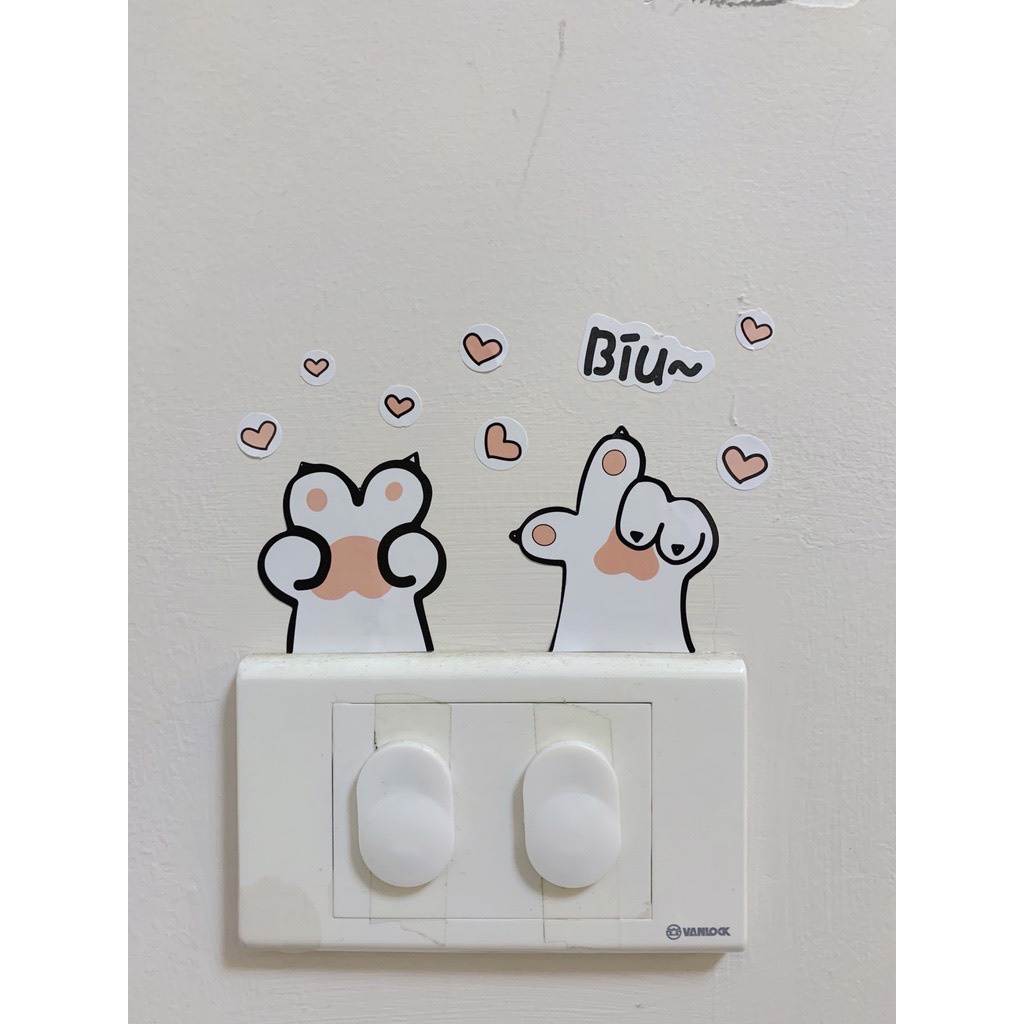 Trang trí ổ điện Decal dán tường ~13 thú trang trí công tắc hình THÚ SIÊU XINH BOBAKI chất liệu PVC-FL20