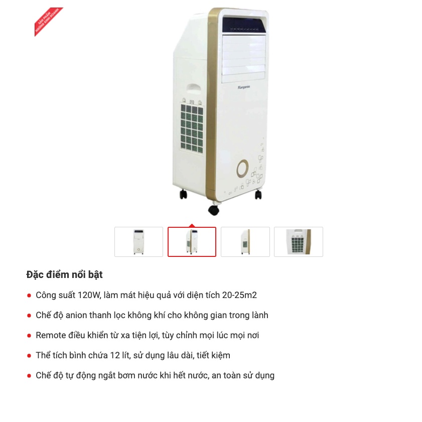 QUẠT ĐIỀU HOÀ - LỌC KHÔNG KHÍ ĐA CHỨC NĂNG - TỰ ĐỘNG- SIZE LỚN Kangaroo KG50F16 PRO [HÀNG LIKE NEW]