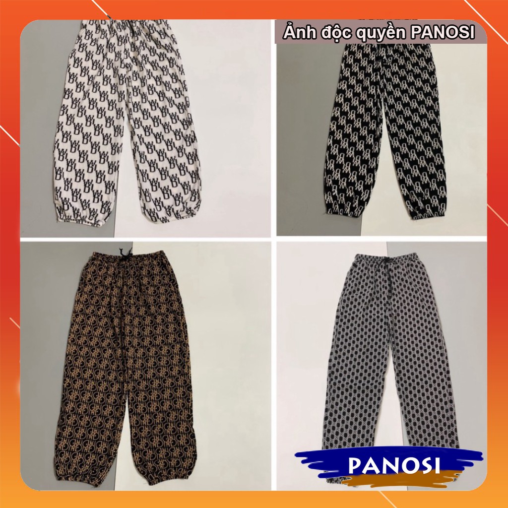 Quần bom nữ thun họa tiết thun dáng dài form rộng chun bo chân xinh đẹp Q393