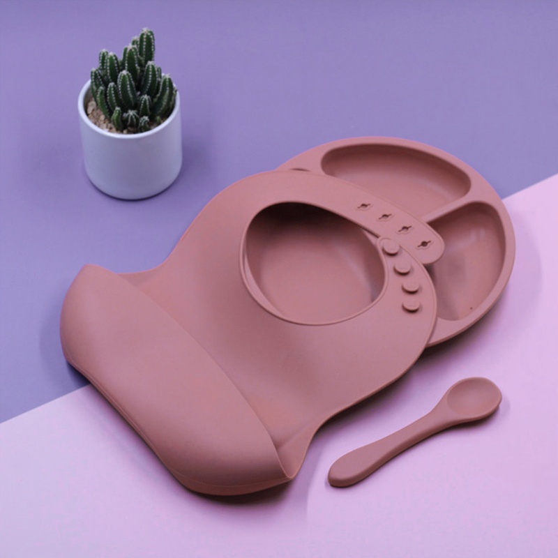 Bộ 3 Dụng Cụ Ăn Dặm Bằng Silicone Cấp Thực Phẩm Cho Bé