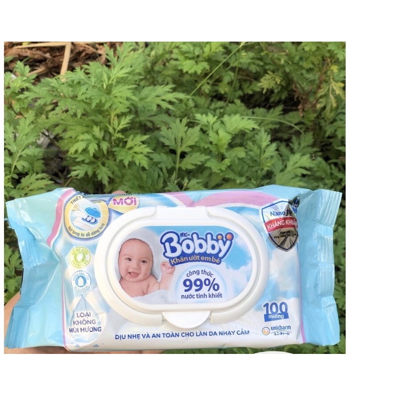 Khăn ướt Bobby 100 tờ -hàng chính hãng