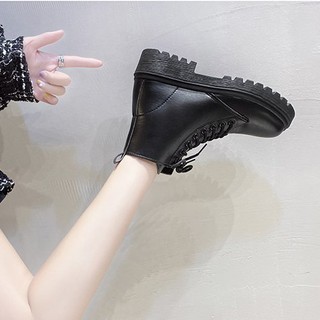 [HÀNG CÓ SẴN] Giày bốt nữ khoá kéo cá tính, đế cao 4cm chất da mềm G27 Martin | BigBuy360 - bigbuy360.vn