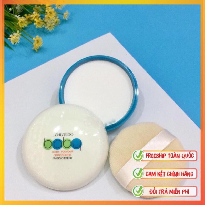 Phấn phủ kiềm dầu dạng nén Shiseido baby powder 50g ( Hàng nội địa Nhật)