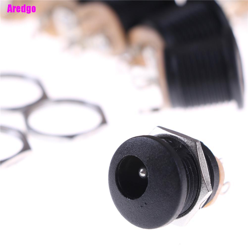 Set 10 đầu cắm nguồn DC 022 2.1x5.5 mm PCB màu đen