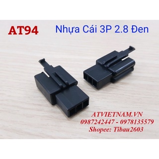 Giắc nhựa đầu cái ĐEN 3P 2.8 - AT94 ( 1 bịch / 10 Cái)