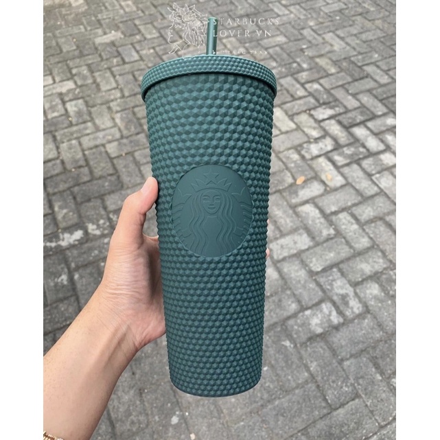 |CHÍNH HÃNG| LY STARBUCKS GAI MÀU XANH RÊU SIZE KHỦNG 24OZ