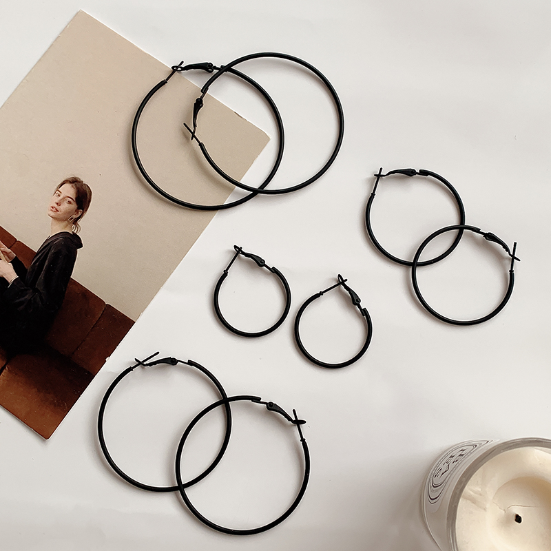 Hoa tai tròn lớn đơn giản thanh lịch thiết kế thời trang