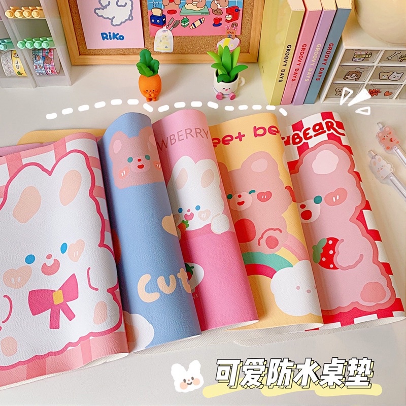 Tấm Lót Chuột Cỡ Lớn Chống Thấm Nước, Thảm Trải Bàn Học Bàn Làm Việc Nhiều Mẫu Cute