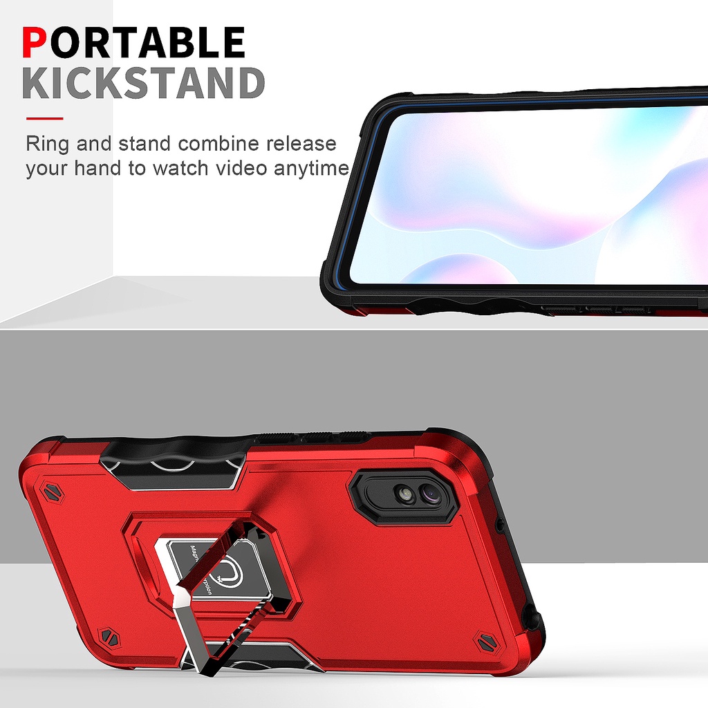 Armor Phone Case Xiaomi Mi 11T 11T Pro Poco X4 Pro 5G Poco X3 X3 Pro Poco M4 Pro 4G Redmi 9A Redmi 9 Shockproof Kickstand Protective Cover Back Case