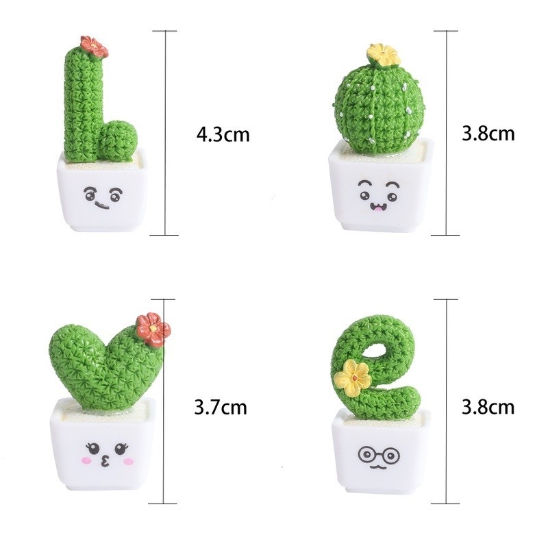 1 Chậu Cây Xương Rồng Nhân Tạo Mini Bằng Nhựa Resin Mini Trang Trí Bàn Làm Việc