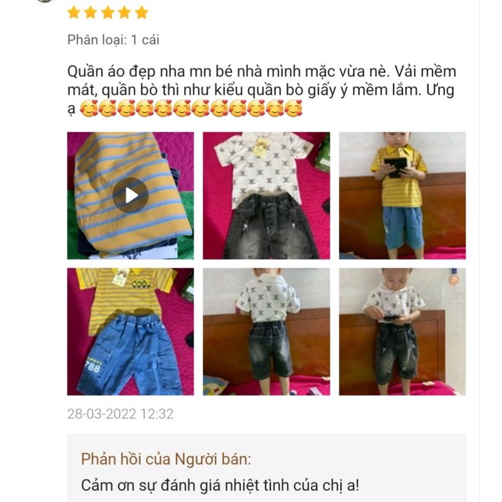 Bộ quần áo, Sét ÁO THUN CÁ SẤU CỔ TRỤ+QUẦN BÒ, QUẦN JEAN bé trai 9-22kg