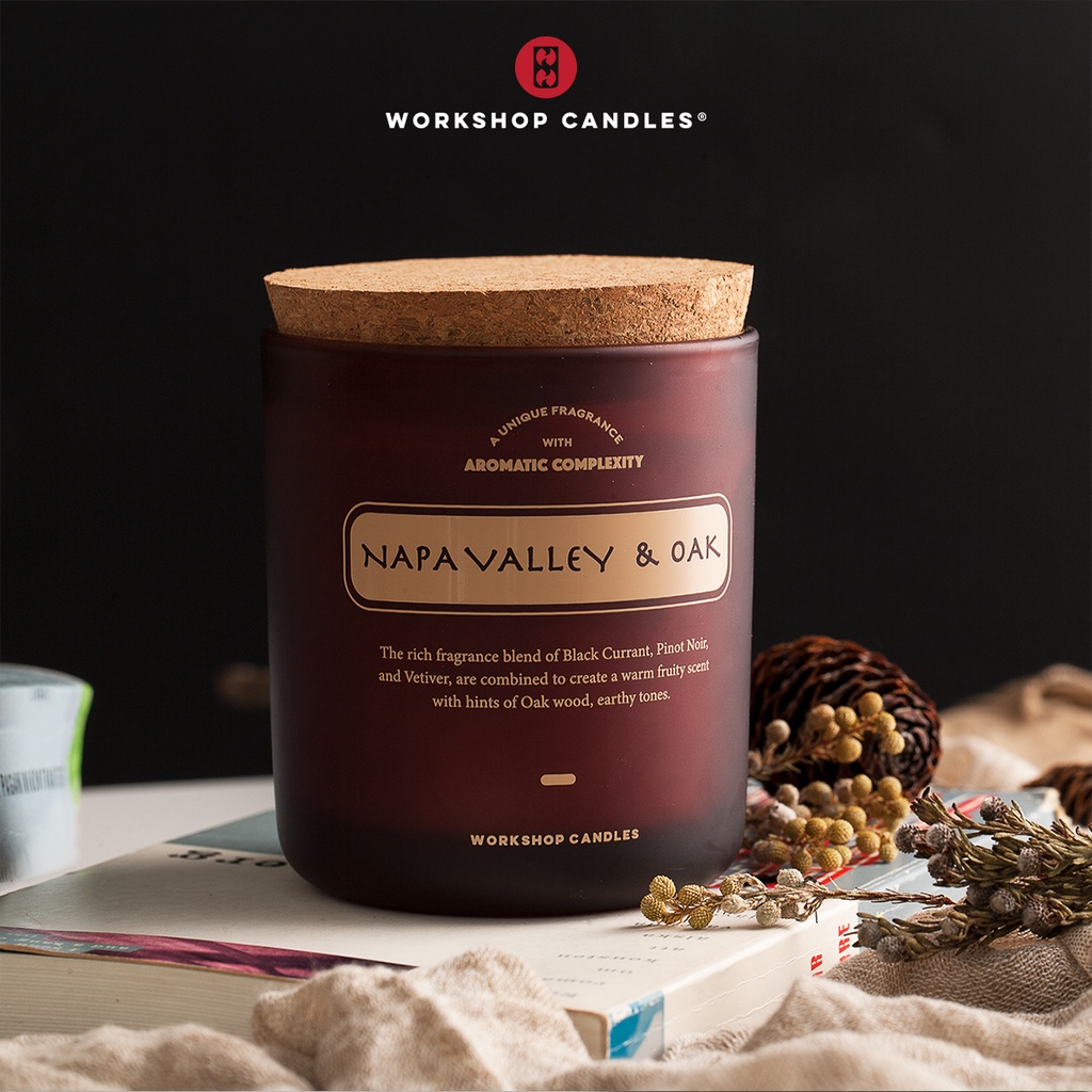 Nến thơm Napa Valley &amp; Oak Workshop Candles H&amp;H Home 8.8oz hương ấm áp giúp giảm stress