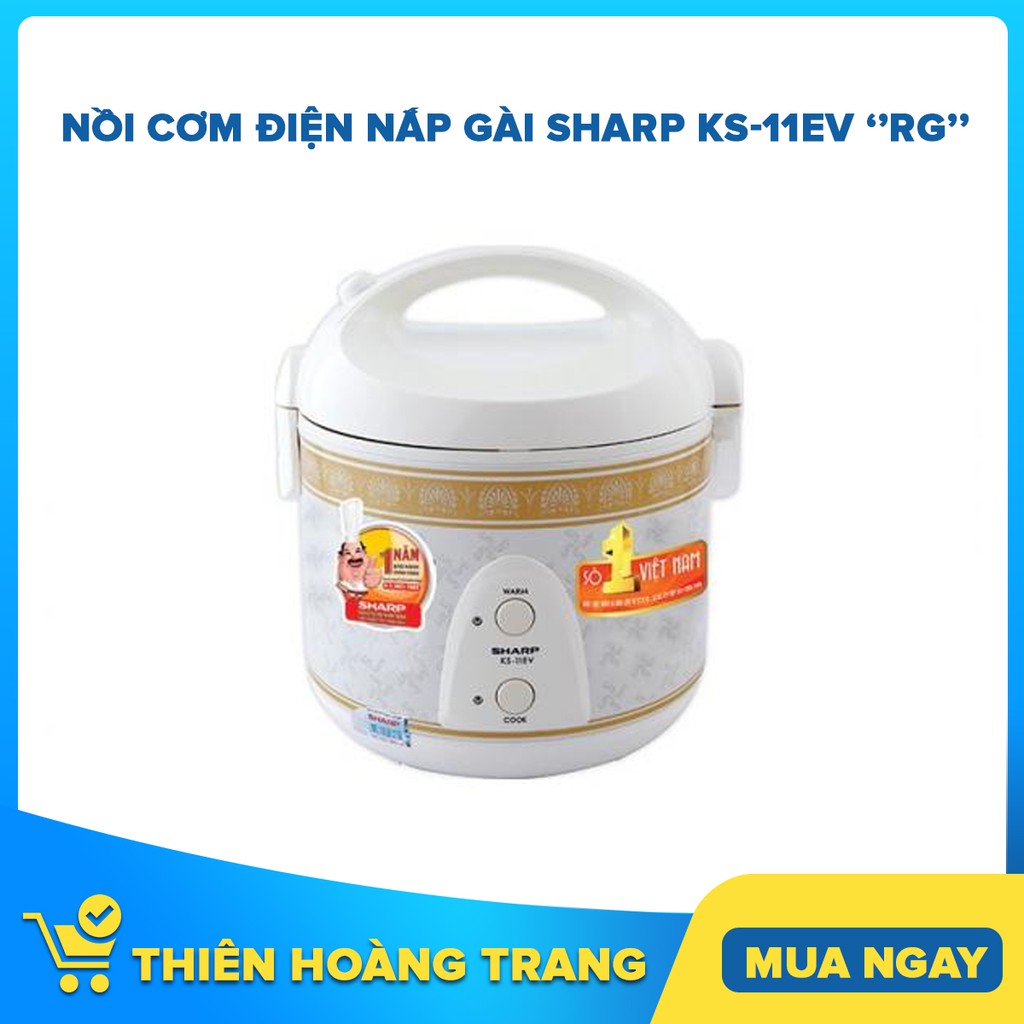 [HCM] Nồi Cơm Điện Nắp Gài Sharp KS-11EV''RG'' - Bảo hành chính hãng 12 tháng