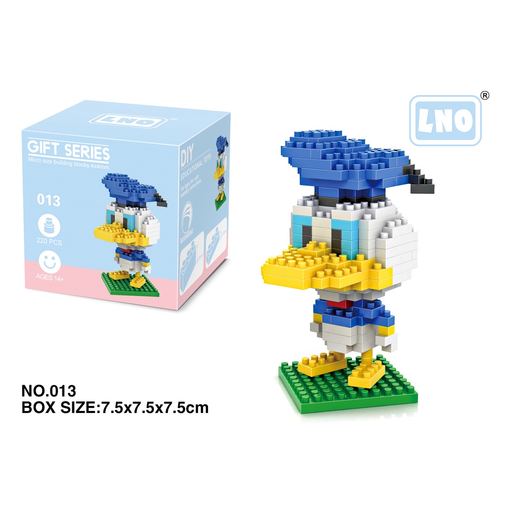 Đồ chơi lắp ráp LEGO mini 3D hoạt hình mô hình siêu nhân, vịt dona, doremon