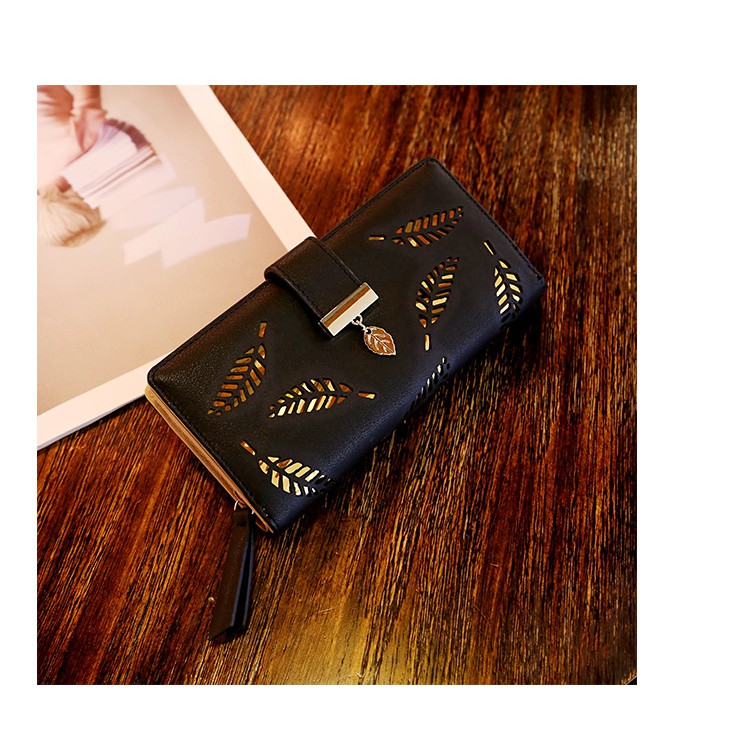 Ví dài chiếc lá/kẻ ô vuông cao cấp phong cách Hàn Quốc 2018 | BigBuy360 - bigbuy360.vn