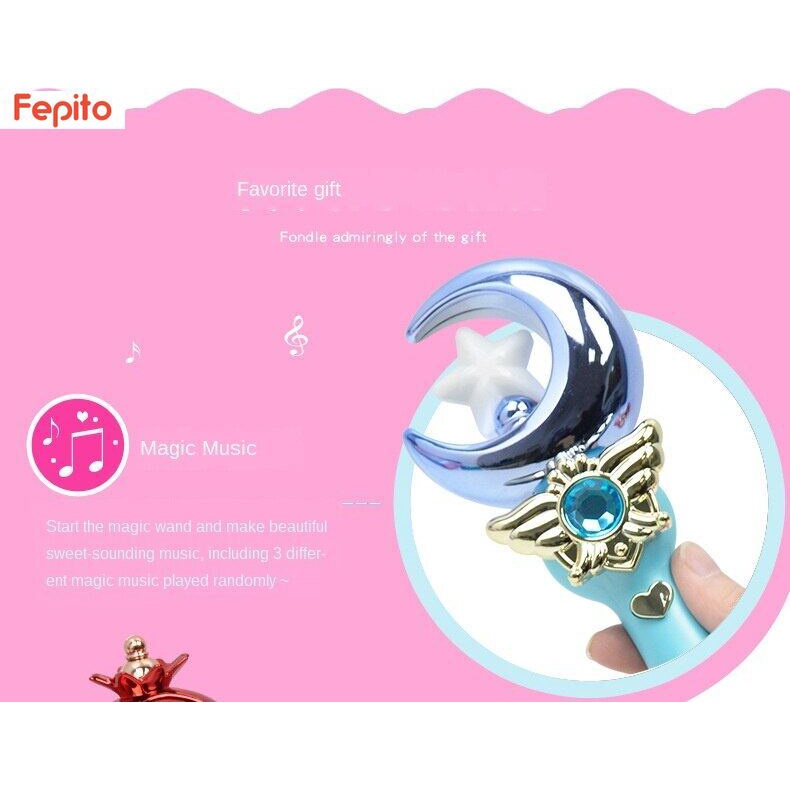 Gậy Đồ Chơi Ma Thuật Có Đèn Và Nhạc Họa Tiết Hoạt Hình Cho Bé Gái