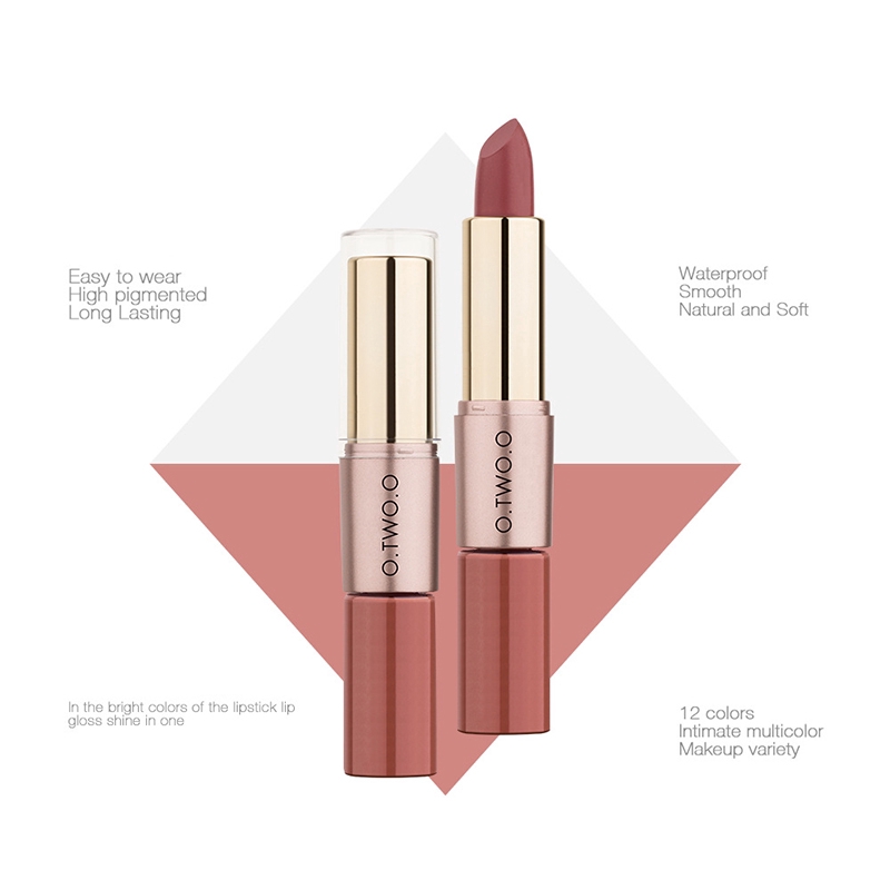 [Hàng mới về] Son lì O.TWO.O thiết kế 2 đầu 12 màu tùy chọn | BigBuy360 - bigbuy360.vn