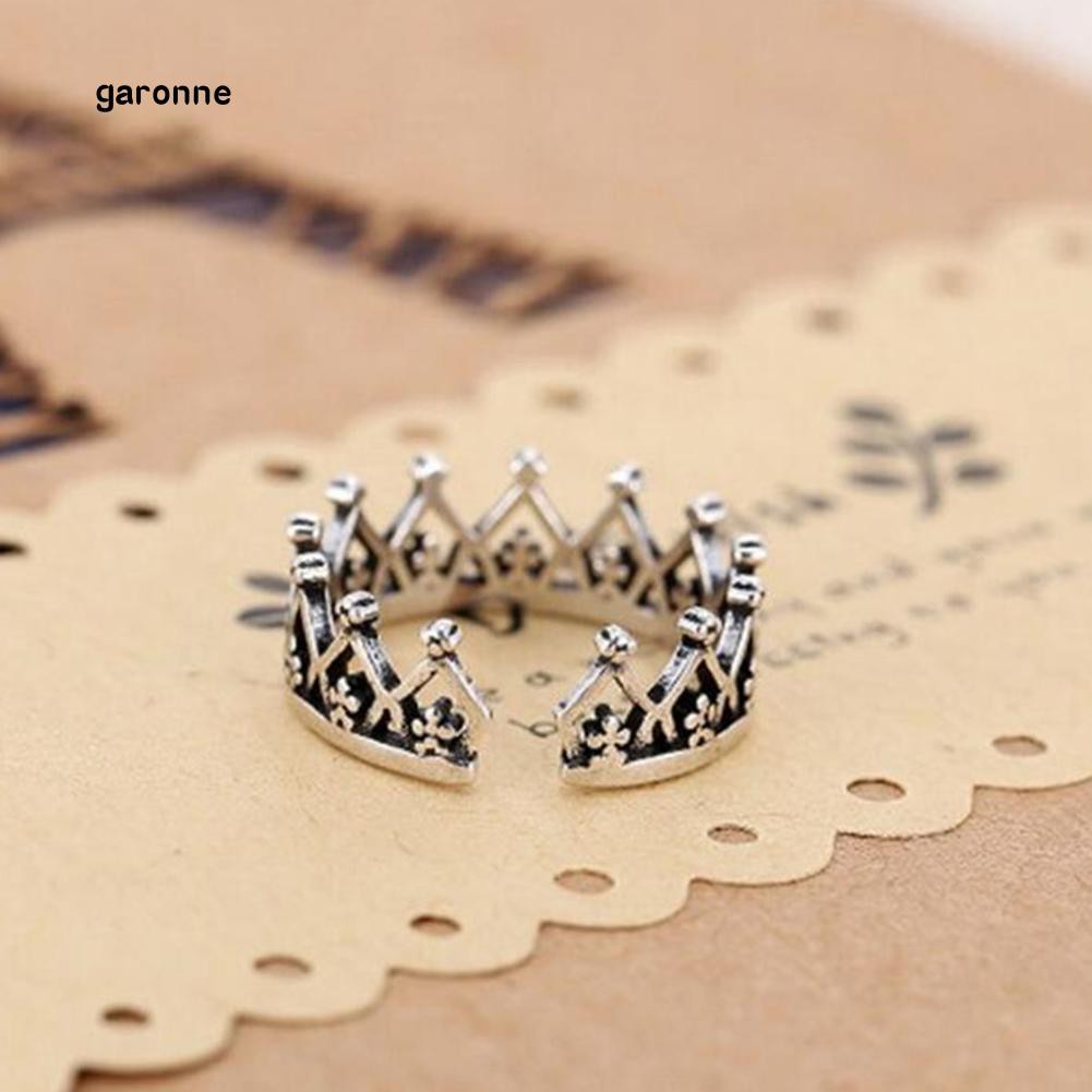 Nhẫn Hở Hình Vương Miện Phong Cách Vintage