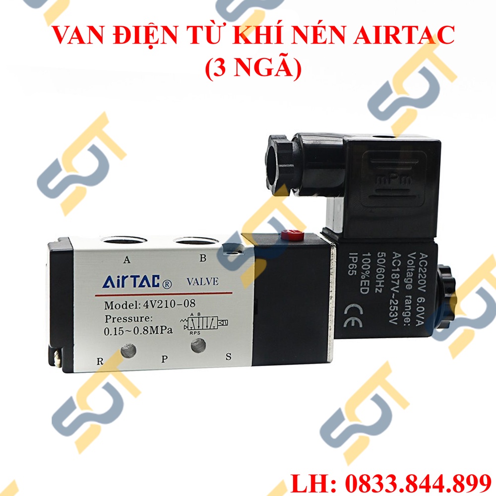 [VAN ĐIỆN TỪ] Van điện từ khí nén Airtac 3 ngã