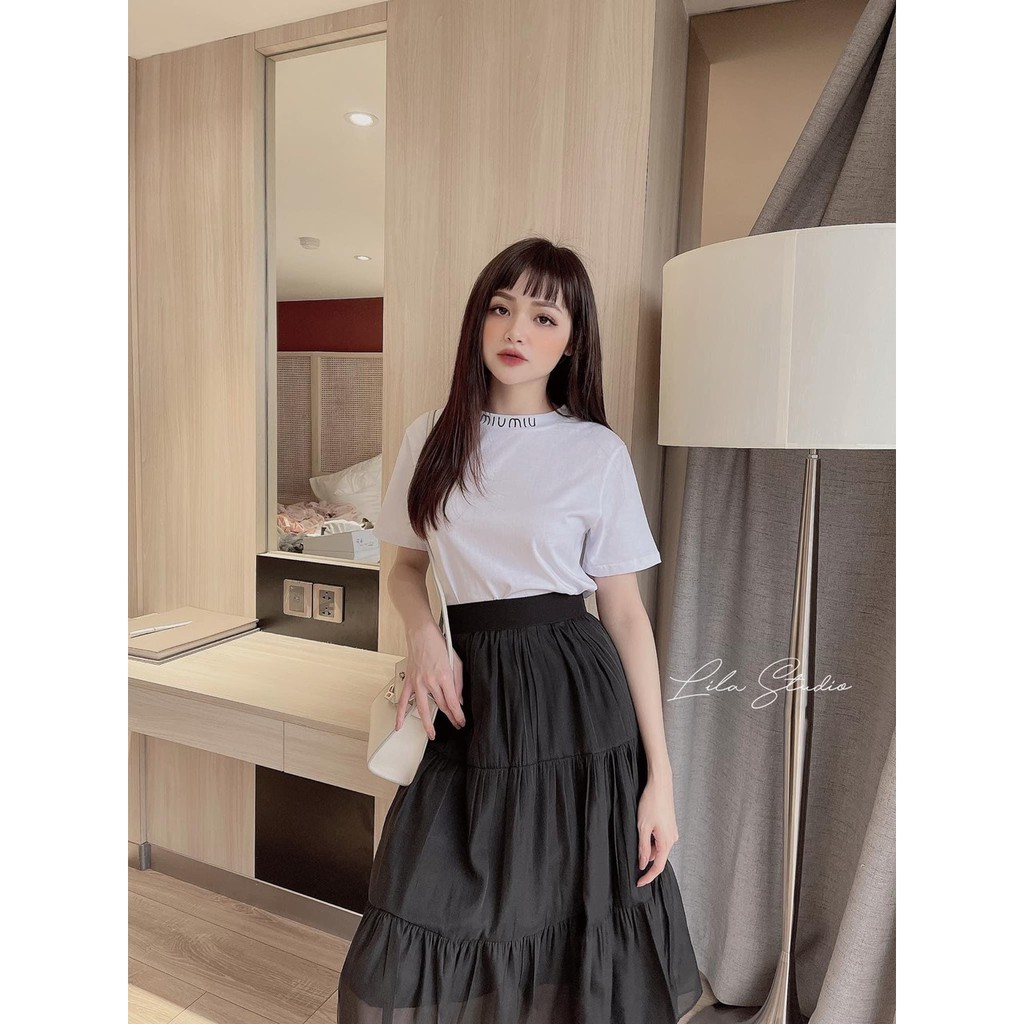 Set Áo Phông Nữ, Áo Thun Nữ Kèm Chân Váy Voan Ba Tầng Bồng Siêu Hot | BigBuy360 - bigbuy360.vn