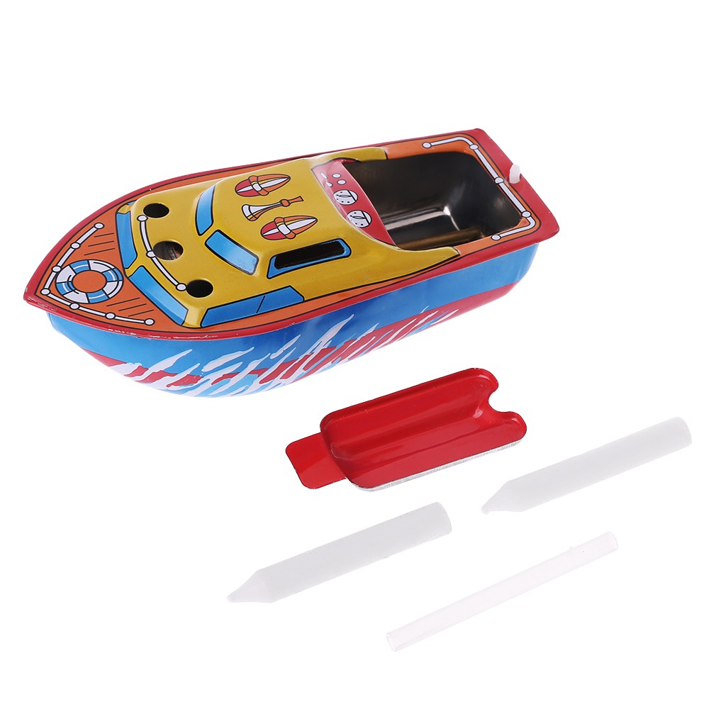 Bộ đồ chơi thuyền kim loại chạy bằng hơi nến nhiều màu sắc cho bé