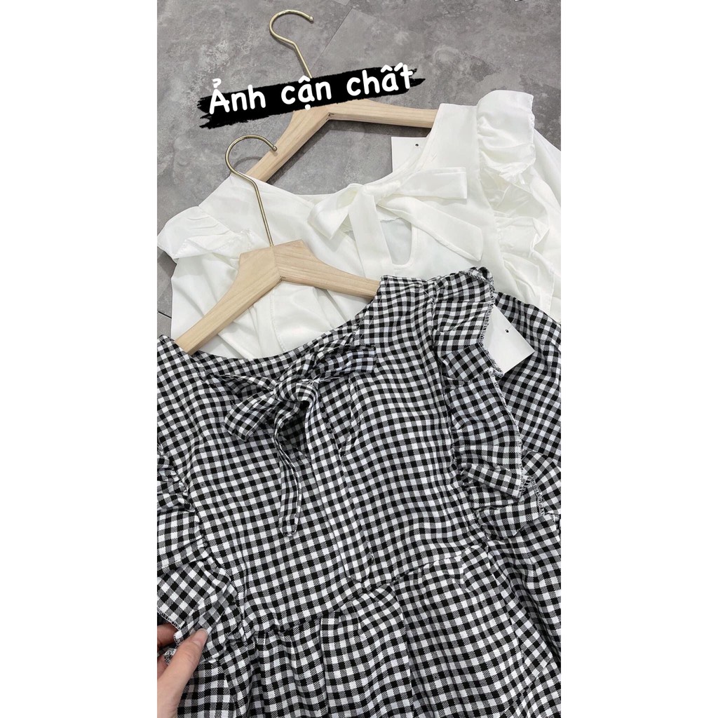 Váy babydoll dáng ngắn, đầm babydoll xanh đôi bạn thân E44 thời trang nữ emmei | BigBuy360 - bigbuy360.vn