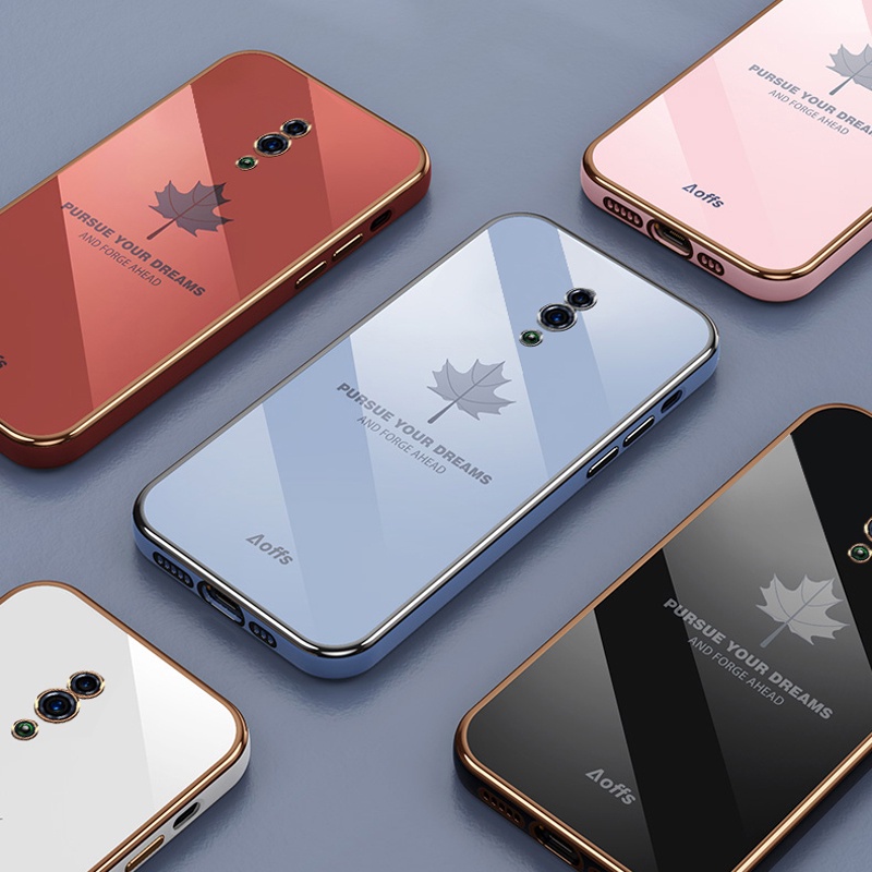 Ốp điện thoại Koosuk mạ silicon tráng gương họa tiết lá phong cho Samsung Galaxy J3 J5 J7 Pro 2017 Prime J4 J6 Plus