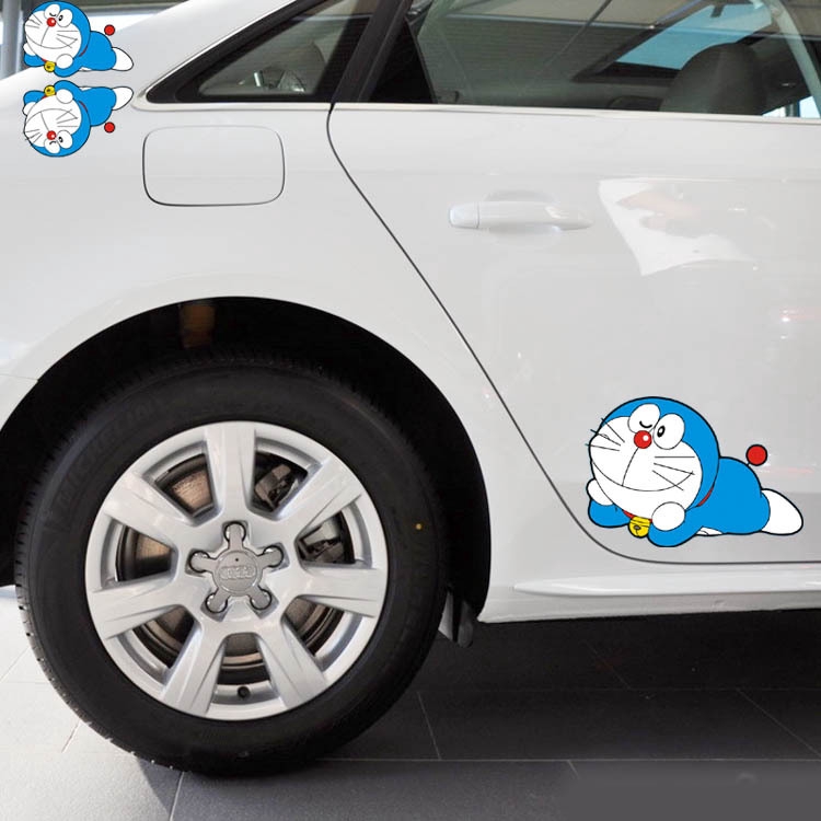 1 Cặp Miếng Dán Trang Trí Xe Hơi Hình doraemon Chống Thấm Nước