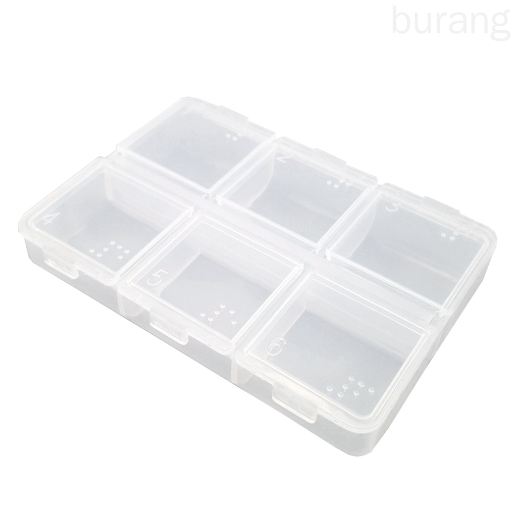(Hàng Mới Về) Hộp Đựng Thuốc 6 Ngăn Bằng Nhựa Tiện Dụng
