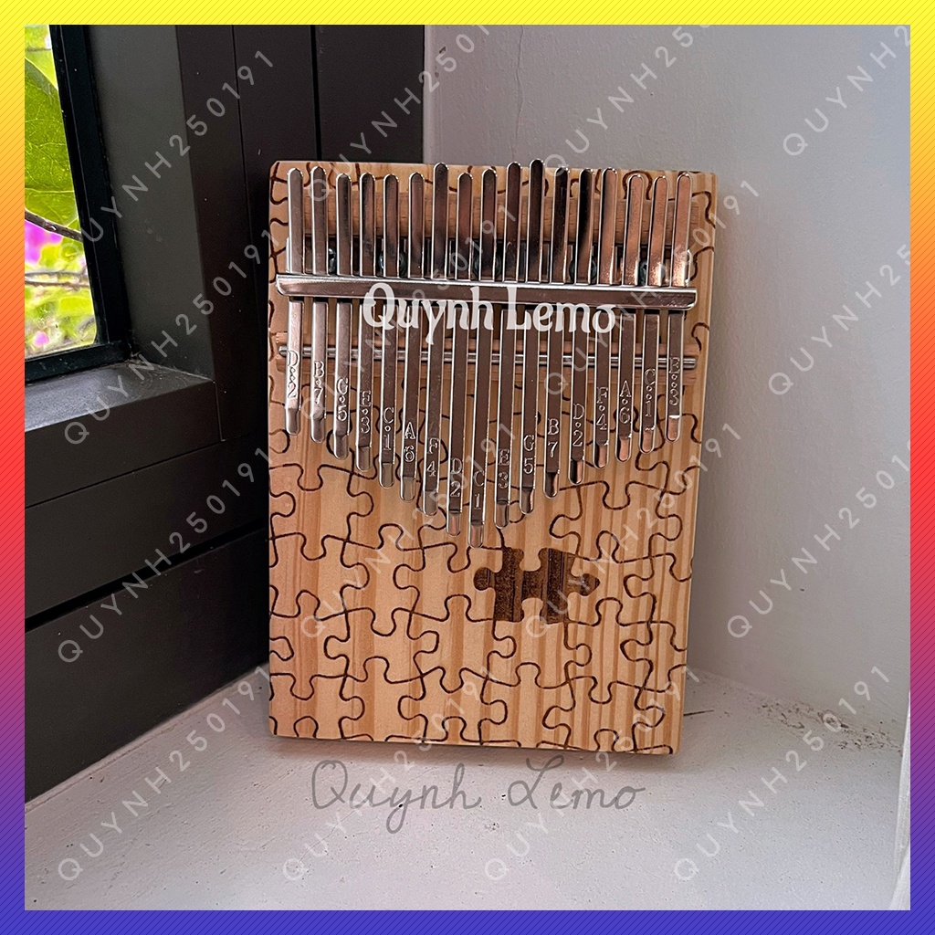 Đàn Kalimba 17 phím gỗ thông cao cấp hoạ tiết độc đáo QL1216PZ