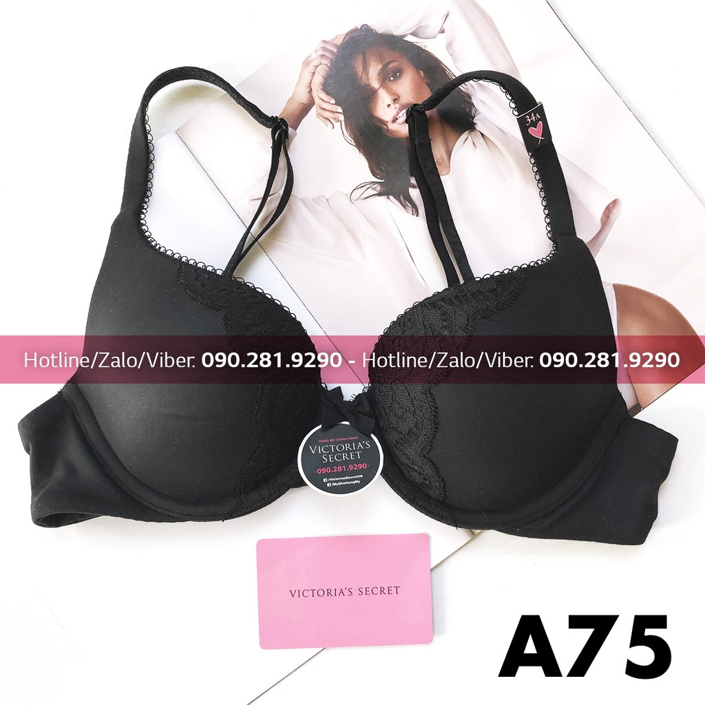 (Bill Mỹ) 34A/A75 - Áo lót Body by Victoria, màu đen cánh bướm nâng ngực, Black - Victoria's Secret USA | BigBuy360 - bigbuy360.vn