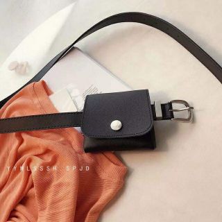 Thắt lưng da kèm túi da mini unisex ulzzang basic
