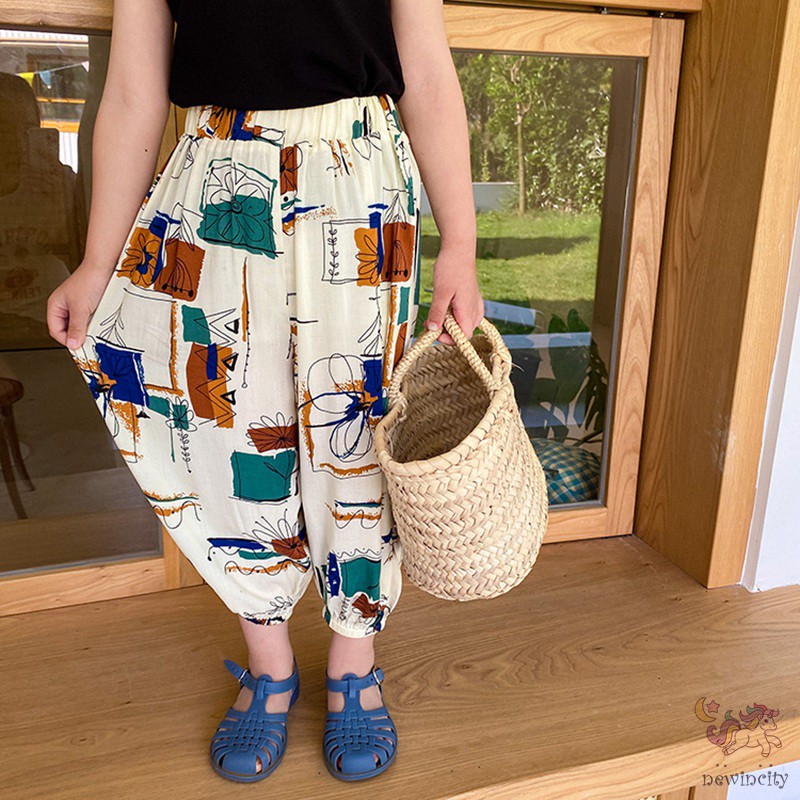 Quần Cotton Siêu Nhẹ Dáng Rộng Chống Muỗi Phong Cách Hàn Quốc Cho Bé Gái