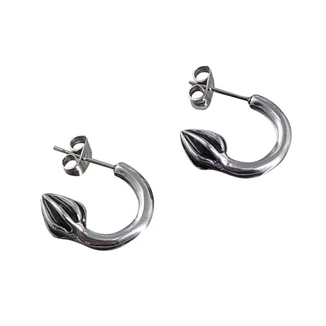 Bông tai titan unisex nụ sen cách điệu không gỉ UE191003