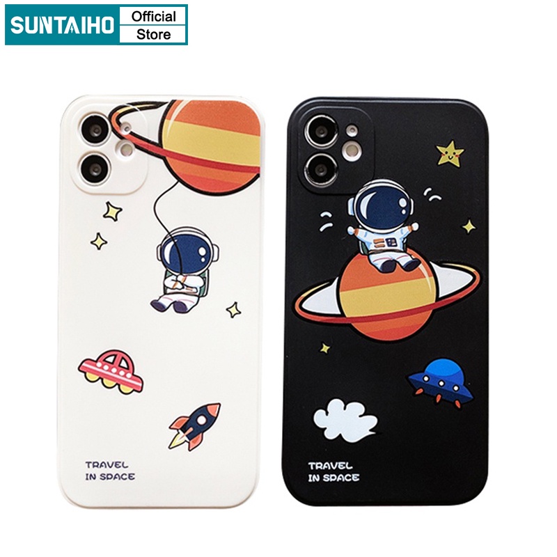Ốp lưng iphone Ốp điện thoại Suntaiho silicon dẻo hình phi hành gia cho iphone 12 Pro Max 11 Pro Max 6 6s 7 8 Plus X XS Max XR