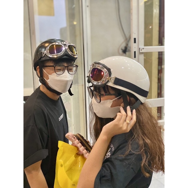 Combo nón bảo hiểm thể thao và kính UV trẻ trung_Smiley shop Long Xuyên