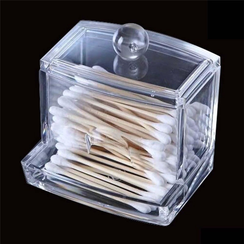 [Hàng mới về] Hộp đựng tăm bông bằng acrylic trong suốt tiện dụng