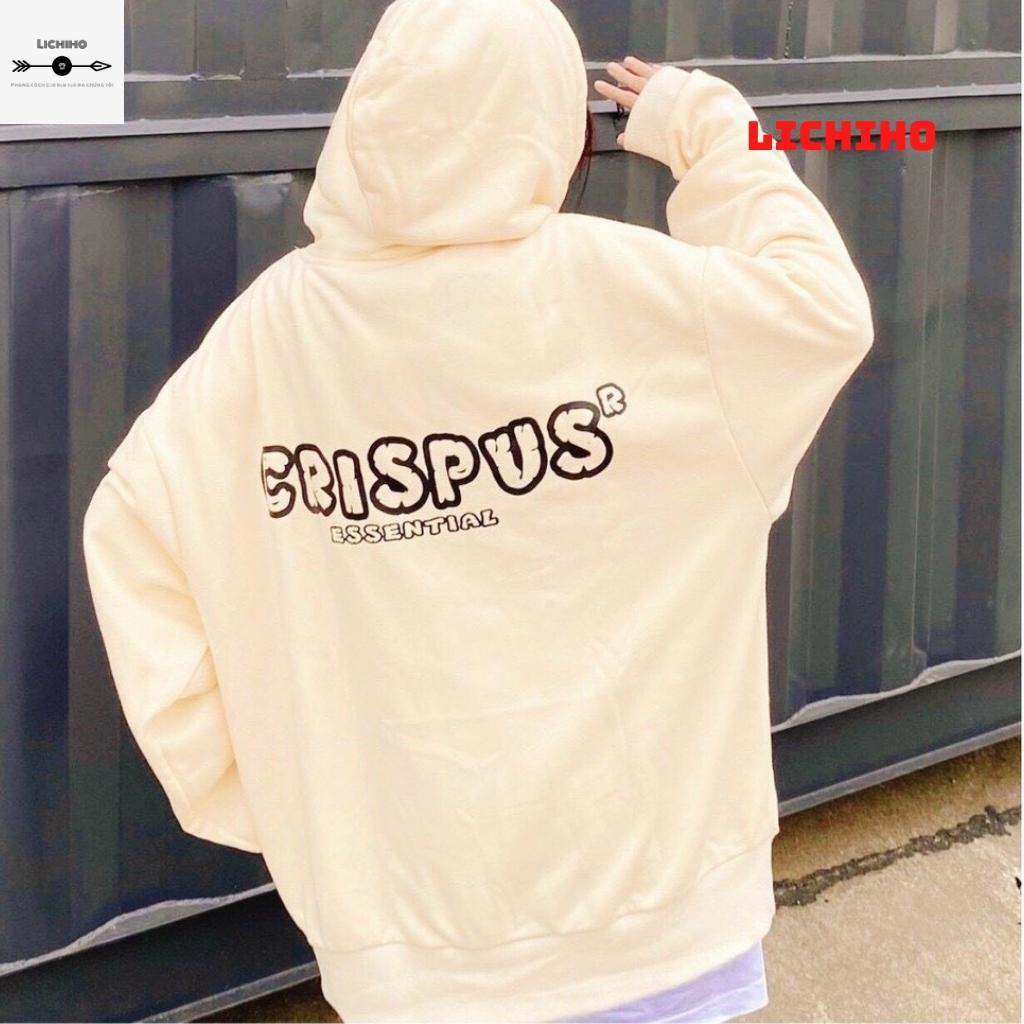 Áo hoodies dây kéo unisex fom rộng CRISPUS AKNM17 LICHIHO jacket nỉ nam nữ hottrend street style mềm mịn rẻ đẹp